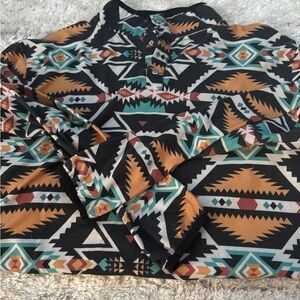 Tribal Print Long Sleeve Women's Top